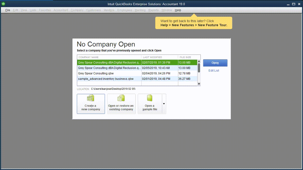 There’s more than one approach to how long you use the same QuickBooks company file. You can create a new file each fiscal year, or whenever you upgrade QuickBooks Desktop. Other users prefer using the same file as long as possible. Which approach works best depends on your preferences, and the way your business uses QuickBooks. While entering a lower volume of transactions into QuickBooks helps you use the same file longer, there are possible situations where you need a new QuickBooks data file.