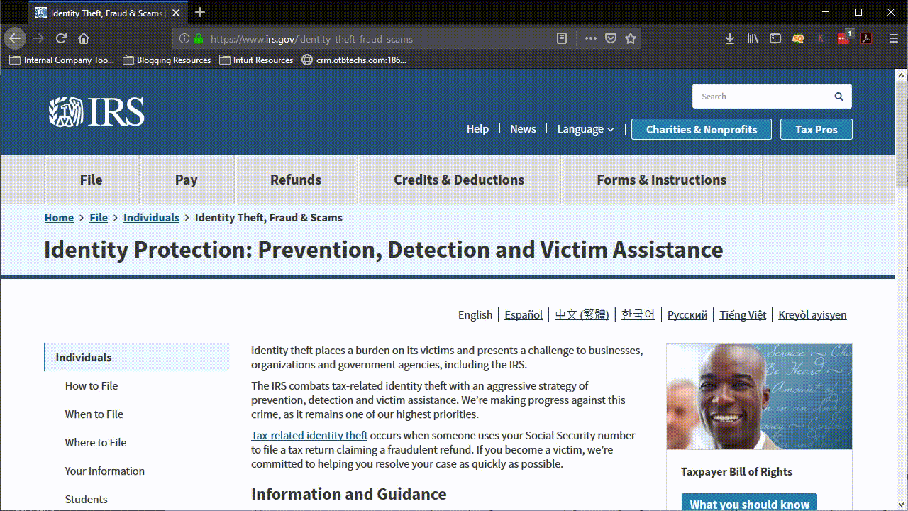 Tax-related identity theft occurs when someone uses your stolen Social Security number to file a tax return claiming a fraudulent refund. It presents challenges to individuals, businesses, organizations and government agencies, including the IRS. Learning that you are a victim of identity theft can be a stressful event. In many cases, you may not be aware that someone has stolen your identity and the IRS may be the first to let you know you’re a victim of ID theft after you try to file your taxes. Between 2015 and 2018, the number of taxpayers reporting they were identity theft victims fell 71 percent. However, despite the steep drop in tax-related identity theft in recent years, taxpayers should remember that identity thieves constantly strive to find new schemes that work. Once their ruse begins to fail as taxpayers become aware of their ploys, they change tactics. Taxpayers and tax professionals must remain vigilant to the various scams and schemes used for data thefts.